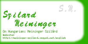 szilard meininger business card